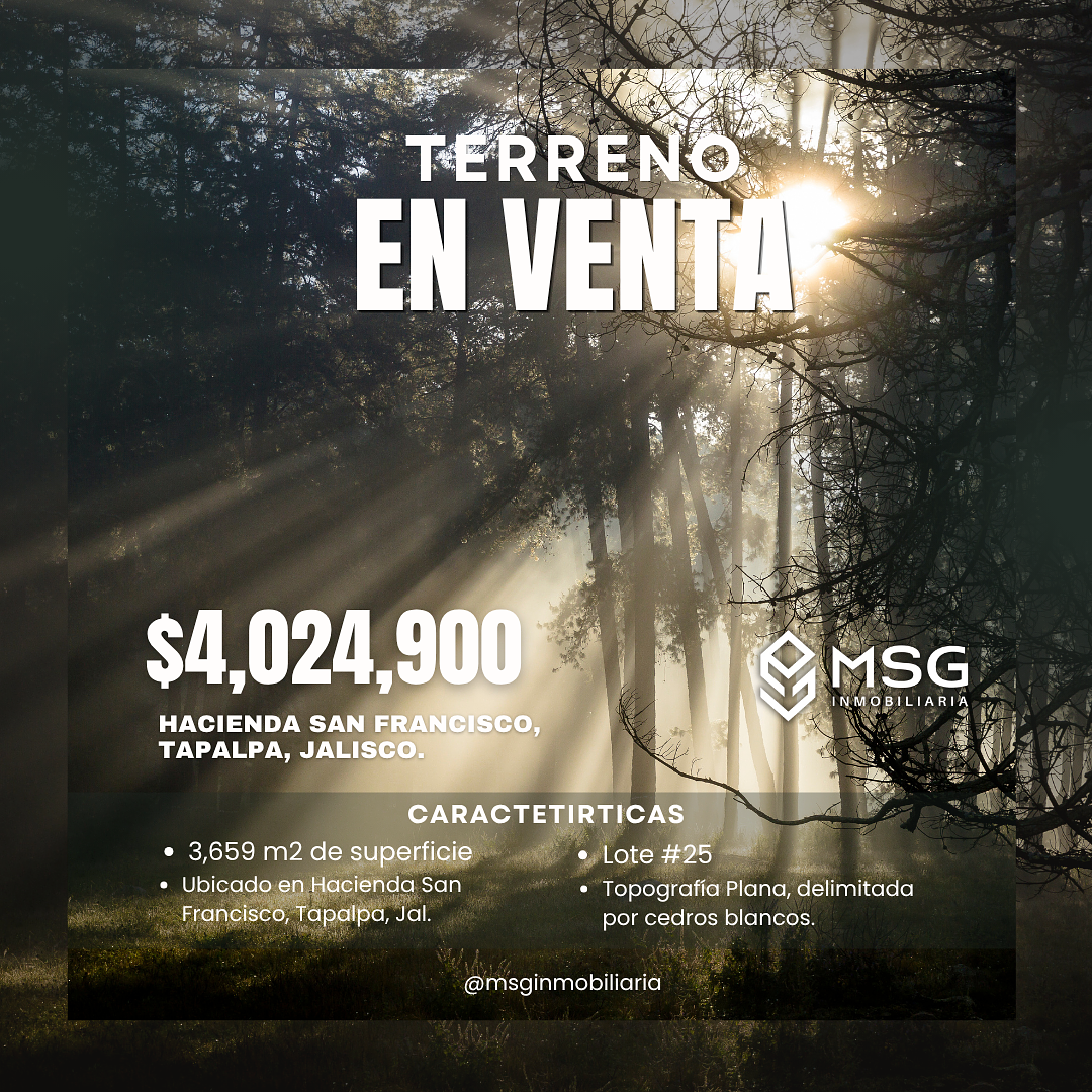 HACIENDA SAN FRANCISCO TERRENO EN VENTA TAPALPA, JALISCO., foto 1 de 7