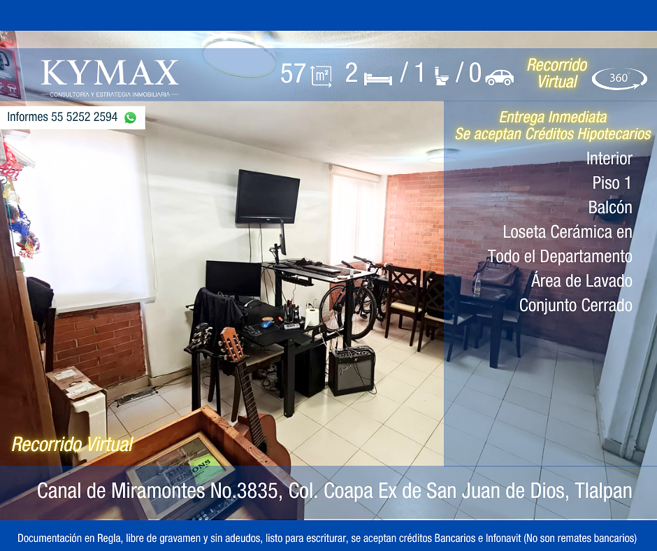 ¡Depto en Venta! 2 Recámaras con Patio de Servicio en Rinconadas Tlalpan, Coapa, foto 1 de 23