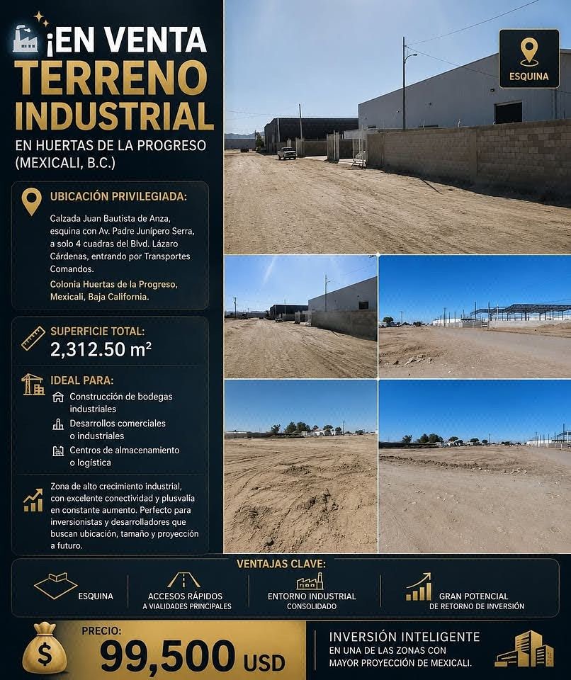 En venta terreno en Huertas de la Progreso (Mexicali, B.C.)
