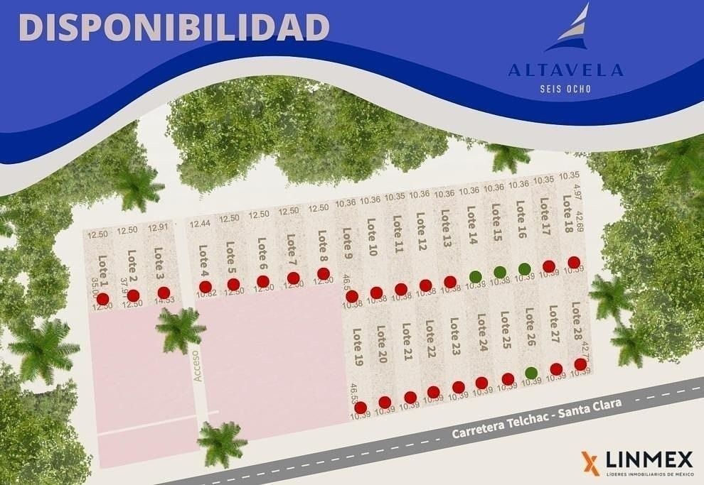 Terreno en tercera fila sobre carretera – Santa Clara, Yucatán 200 m de la playa, foto 1 de 4
