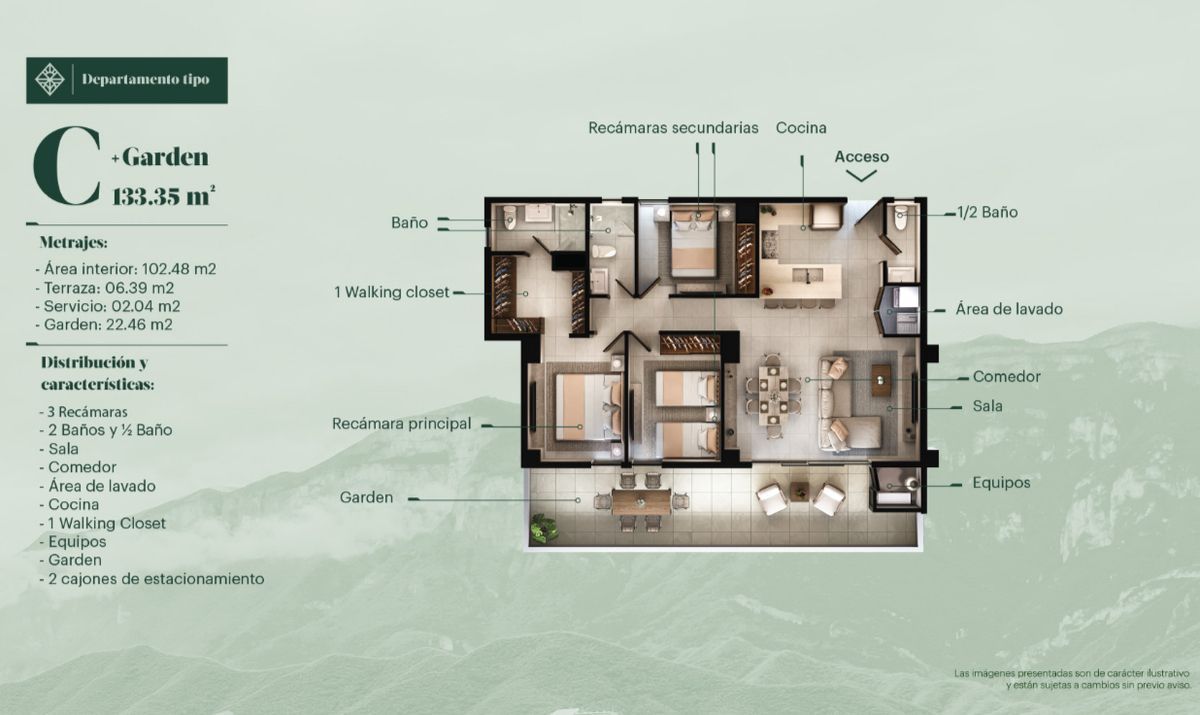 Apartamento em Villas la Rioja, Monterrey, foto 7 de 17
