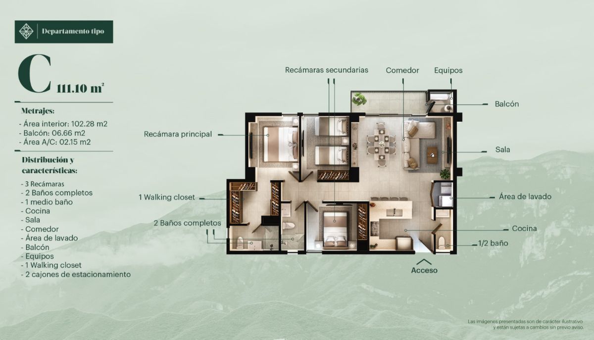 Apartamento em Villas la Rioja, Monterrey, foto 8 de 17