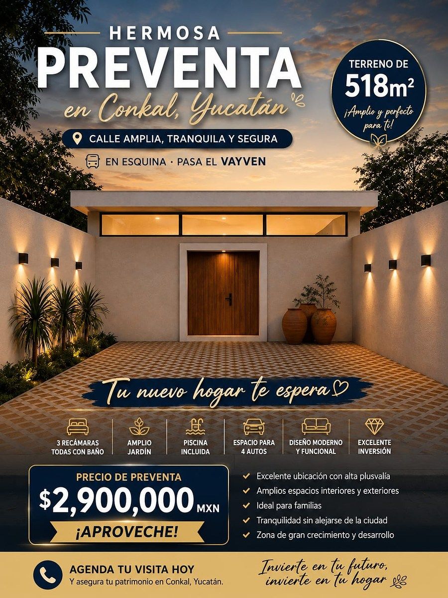 Hermosa casa en preventa en Conkal, Yucatán, foto 1 de 1