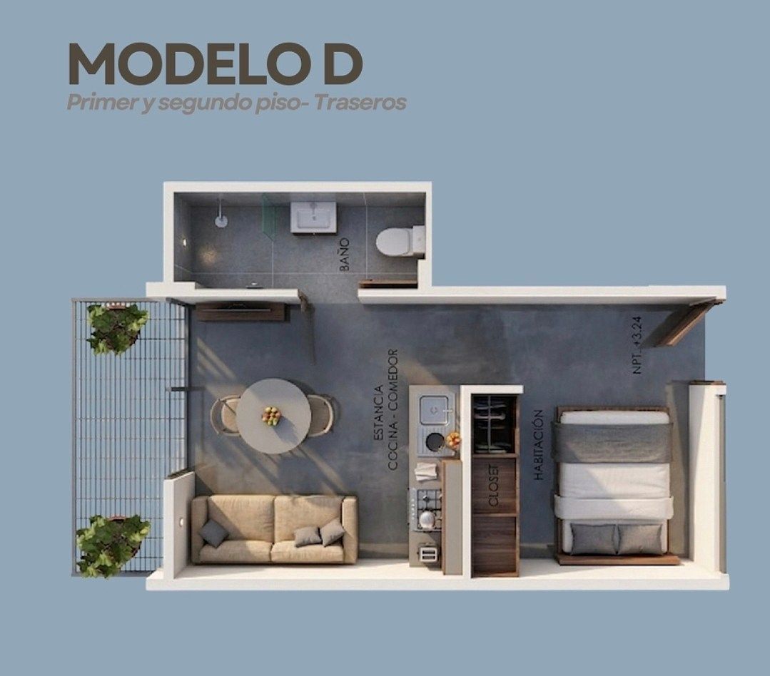 2 LOFTS INTERIORES Modelo D/Piso  2(2x)  $4,661,000 MN, foto 5 de 18