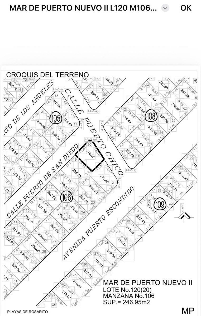 Lote em Mar de Puerto Nuevo II, Playas de Rosarito, foto 2 de 9