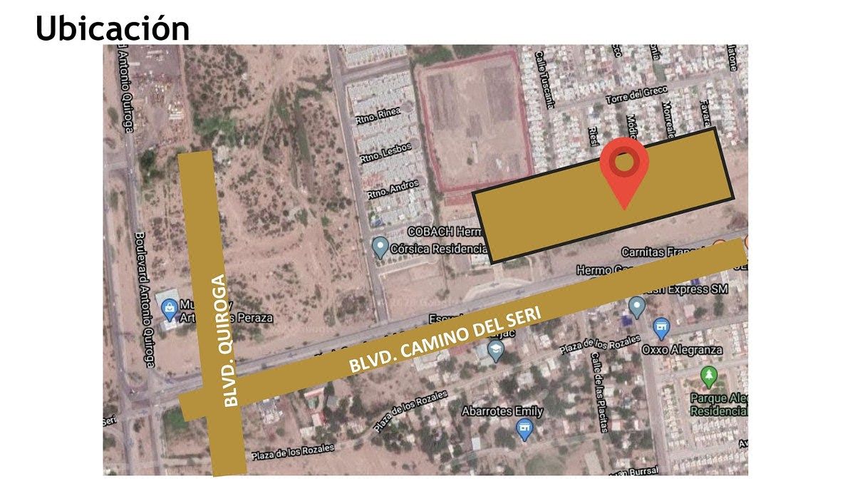 TERRENO EN VENTA DE 34,086.90 m² SOBRE BLVD. CAMINO DEL SERI EN HERMOSILLO, SONO, foto 1 de 3