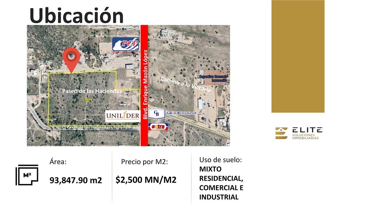 TERRENO EN VENTA DE 93,847.90 m² SOBRE EL BLVD. ENRIQUE MAZON EN HERMOSILLO, SON, foto 1 de 2