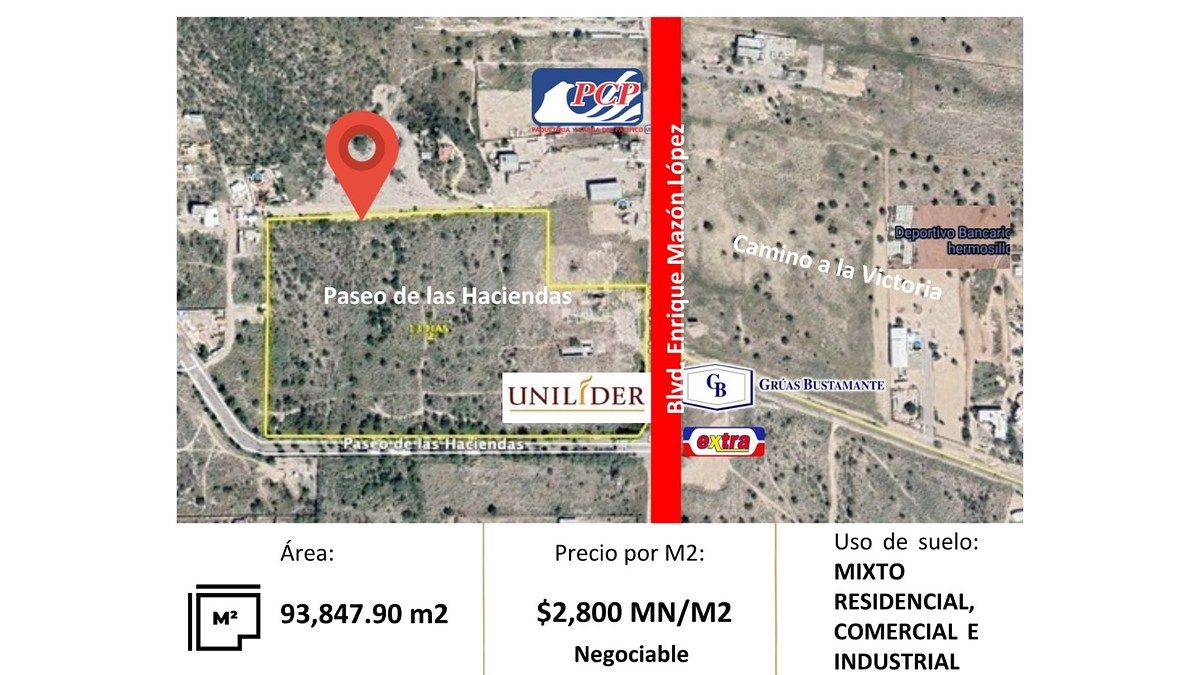 TERRENO EN VENTA DE 93,847.90 m² SOBRE EL BLVD. ENRIQUE MAZON EN HERMOSILLO, SON, foto 1 de 2