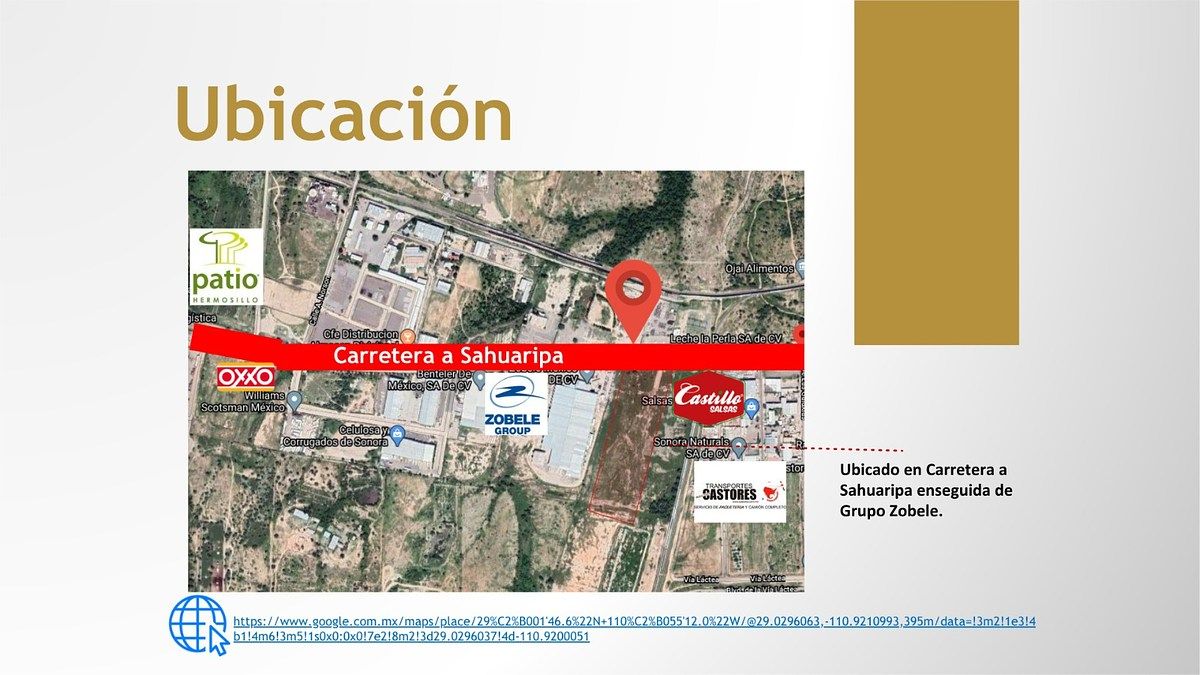TERRENO EN VENTA DE 15,653.62 M2 SOBRE CARRETERA HERMOSILLO A SAHUARIPA USO INDU, foto 1 de 2