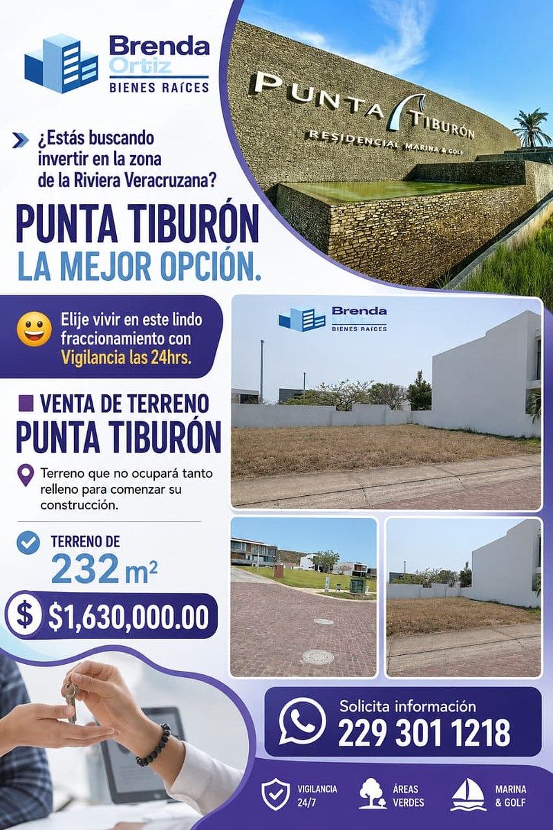 VENDA DE TERRENO PUNTA TIBURON RIVIERA VERACRUZANA, foto 1 de 4