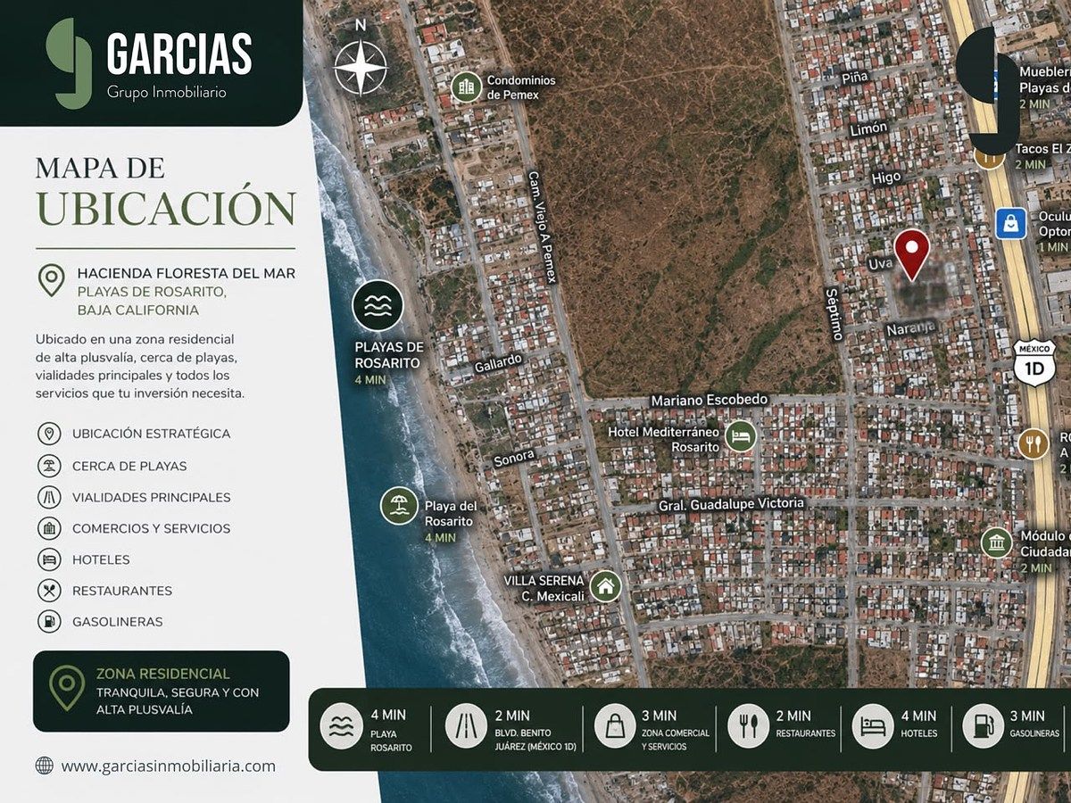 Lote em Hacienda Floresta, Playas de Rosarito, foto 2 de 4