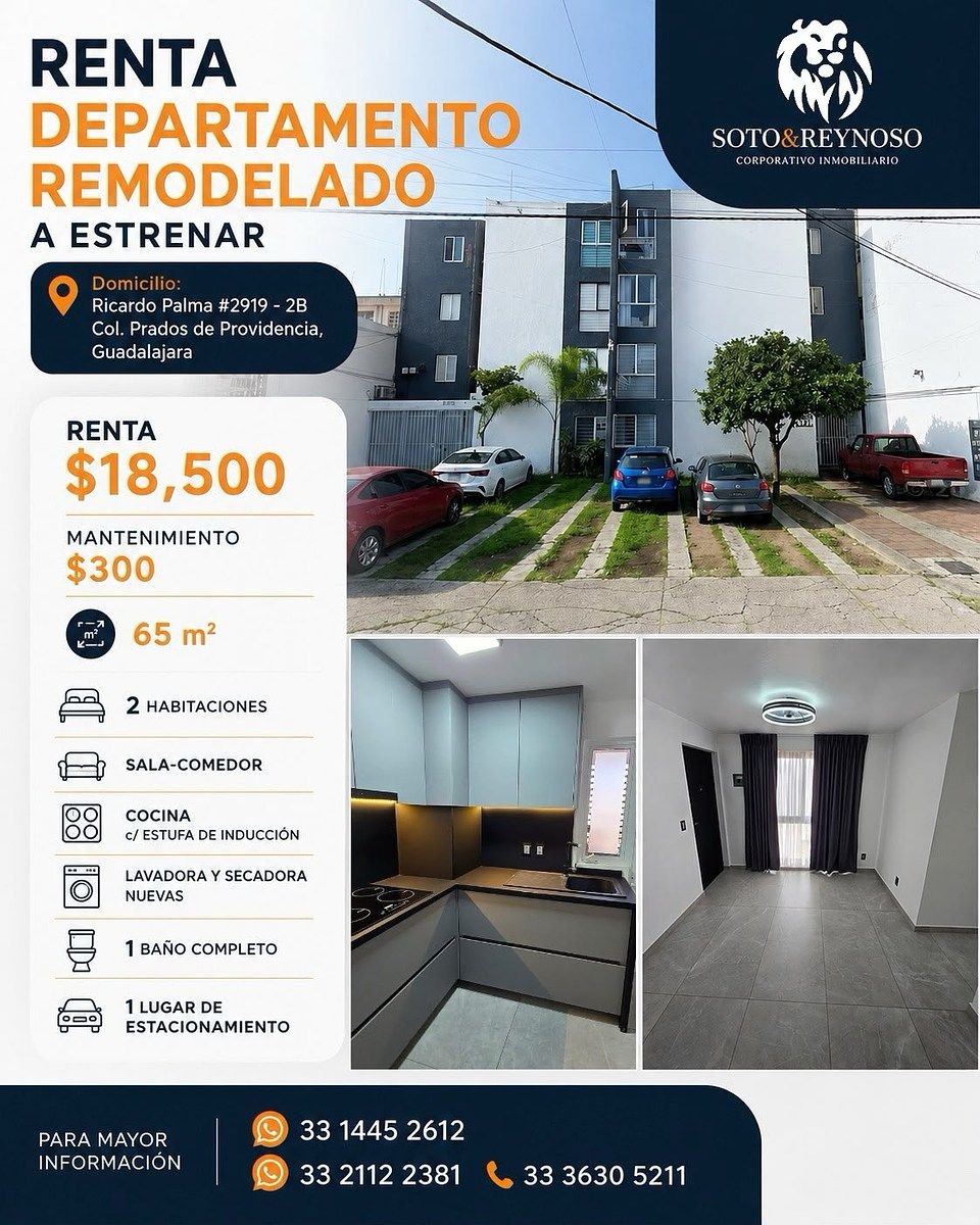 PROVIDENCIA DEPARTAMENTO  Remodelado | 2 Habitaciones, foto 1 de 12
