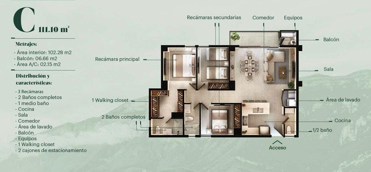 Apartment in Colinas del Huajuco, Monterrey, photo 6 of 8