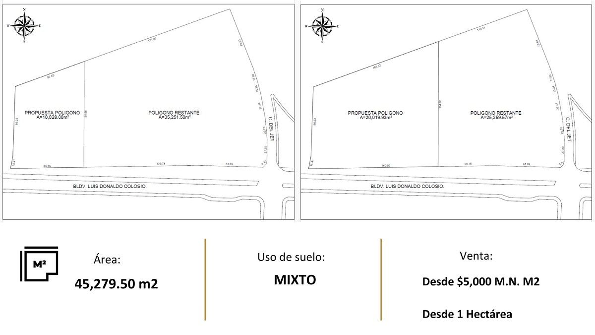 📍TERRENO EN VENTA DE 45,279.50 m² EN BLVD. COLOSIO EN HERMOSILLO, SONORA., foto 1 de 3