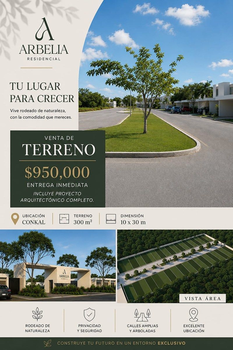 Lote em Arbelia Privada Residencial, Conkal, foto 2 de 3