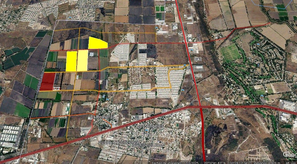 TERRENOS DE 8 HAS. JUNTAS EN VENTA (16 HAS), ZONA DE ALTA DEMANDA EN CORREGIDORA