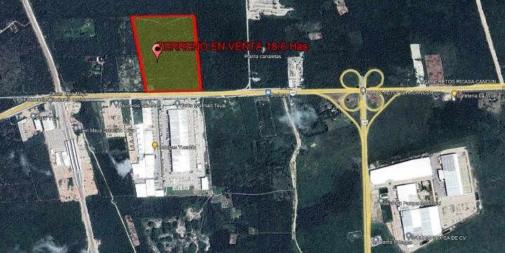 TERRENO INDUSTRIAL COM 354m DE FRENTE NA ESTRADA MÉRIDA-CANCÚN, foto 1 de 10