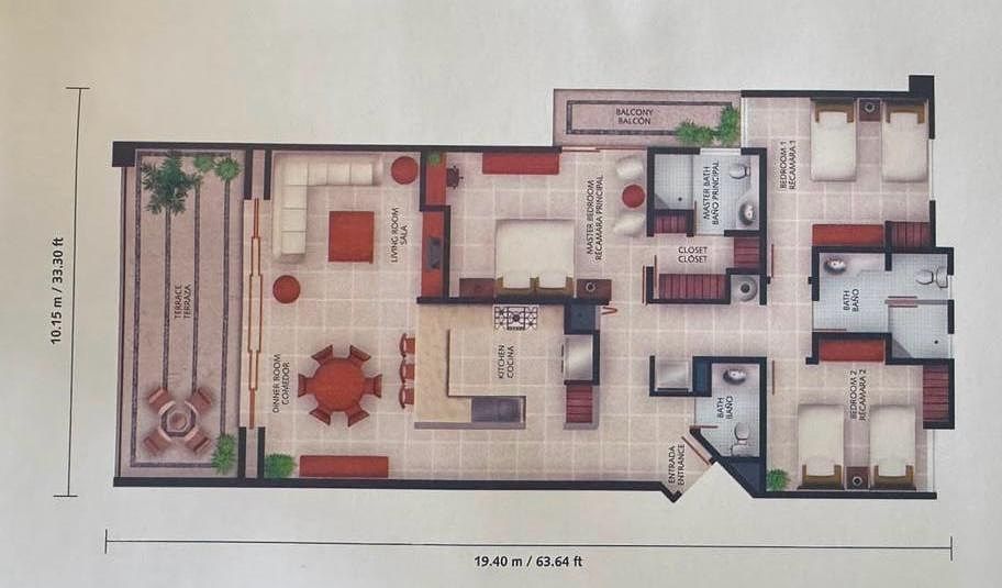 Apartamento em Puerto Aventuras, Playa del Carmen, foto 4 de 14