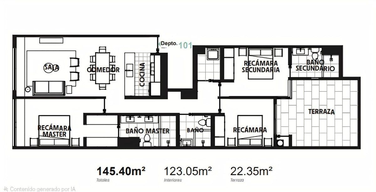 Apartamento em Hipódromo, Cuauhtémoc, foto 11 de 13