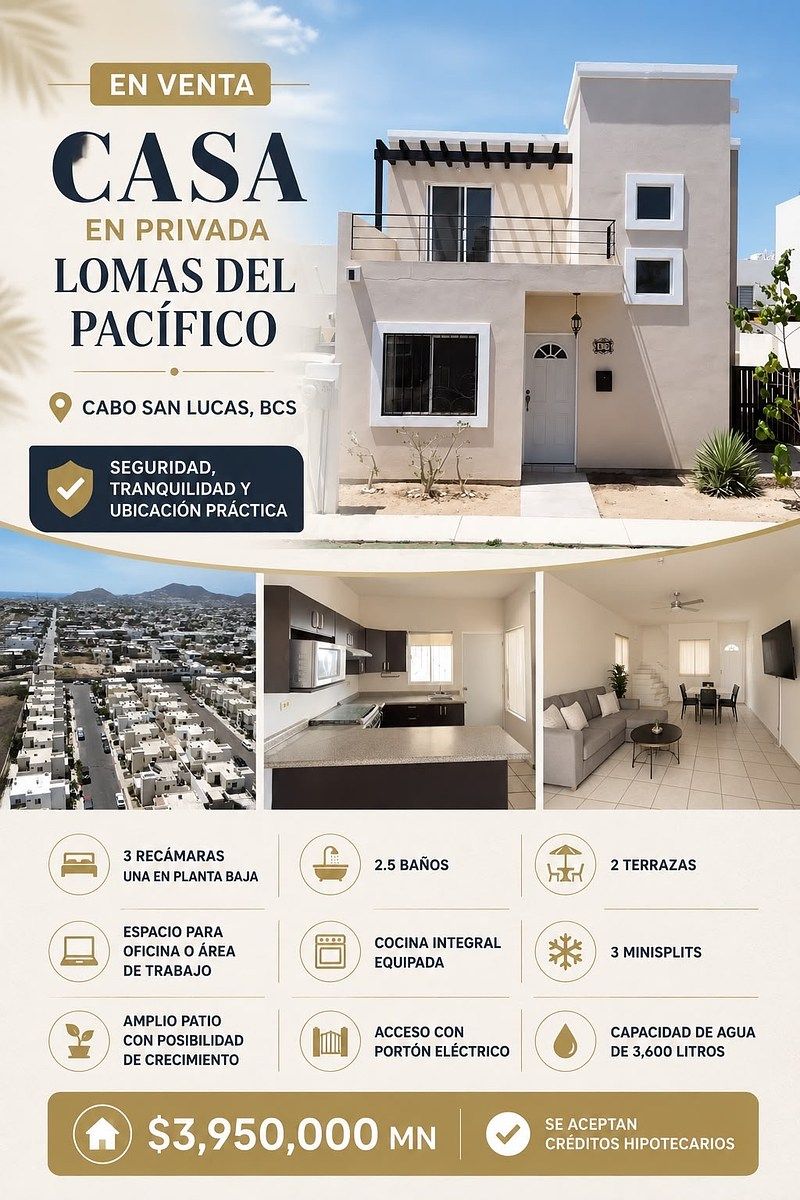 Casa en venta en Privada Lomas del Pacífico, Cabo San Lucas., foto 1 de 12