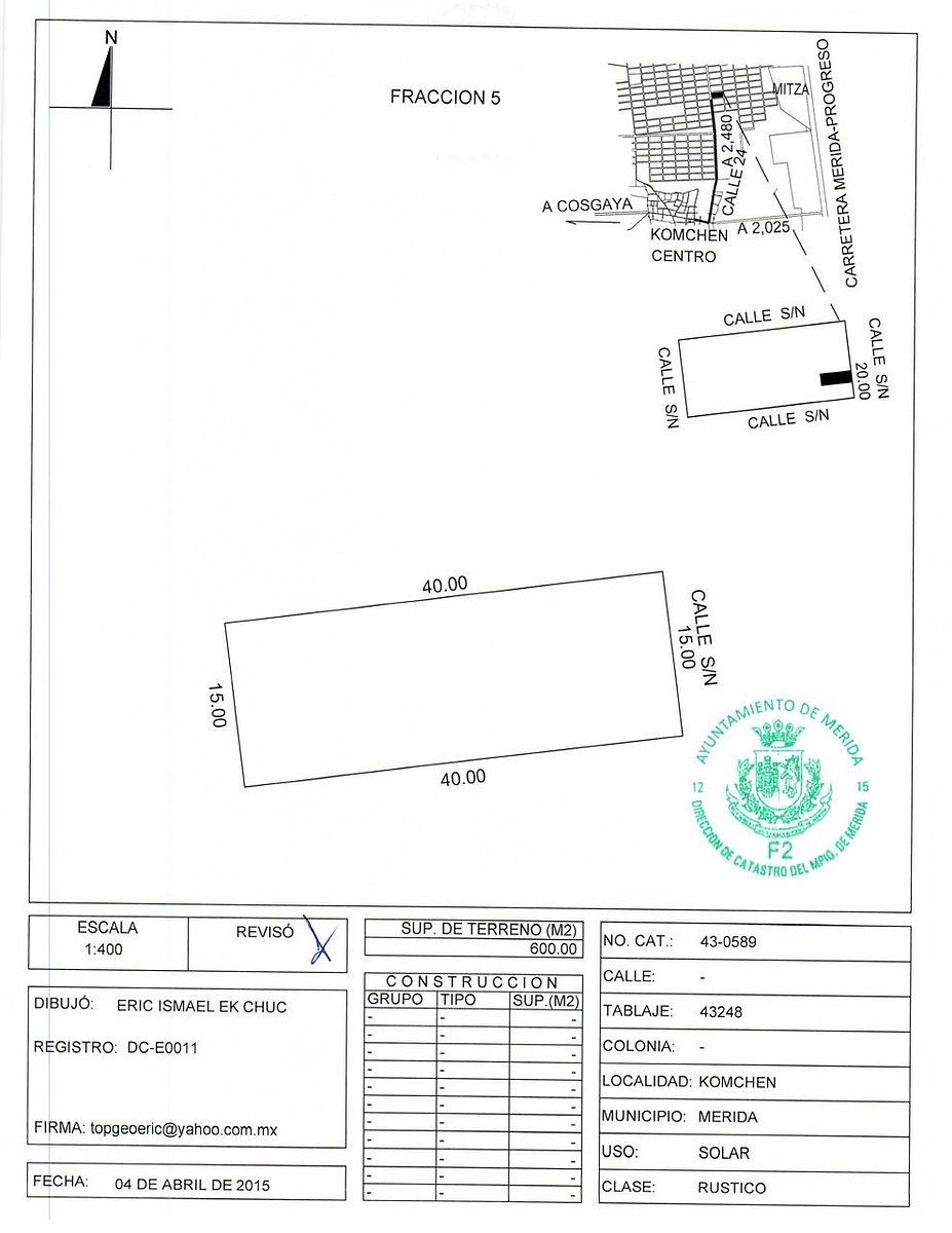 Terreno en Venta de Komchen, foto 1 de 1