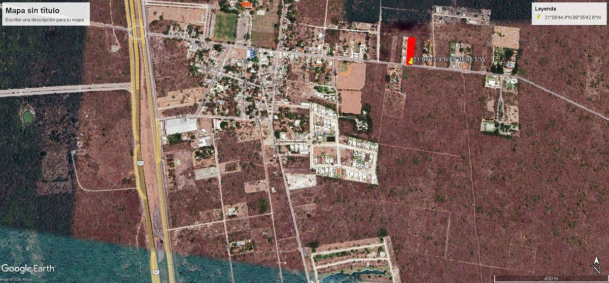 Terreno à venda em Tamanché, Mérida — 2.040,74 m² na estrada com serviços, foto 1 de 9