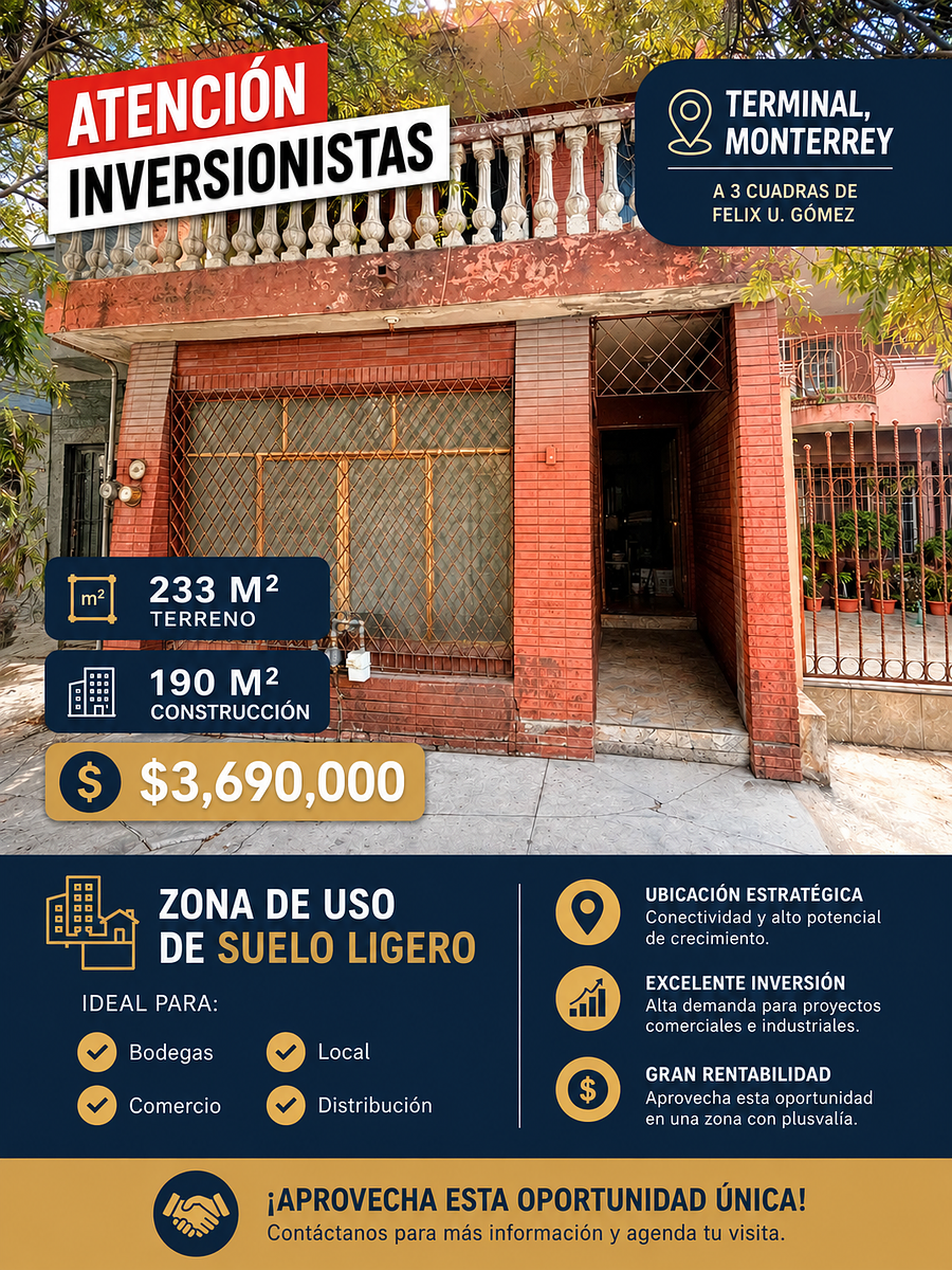 HOUSE FOR INVESTMENT 3 blocks from the Felix U. Gomez station, photo 1 of 3