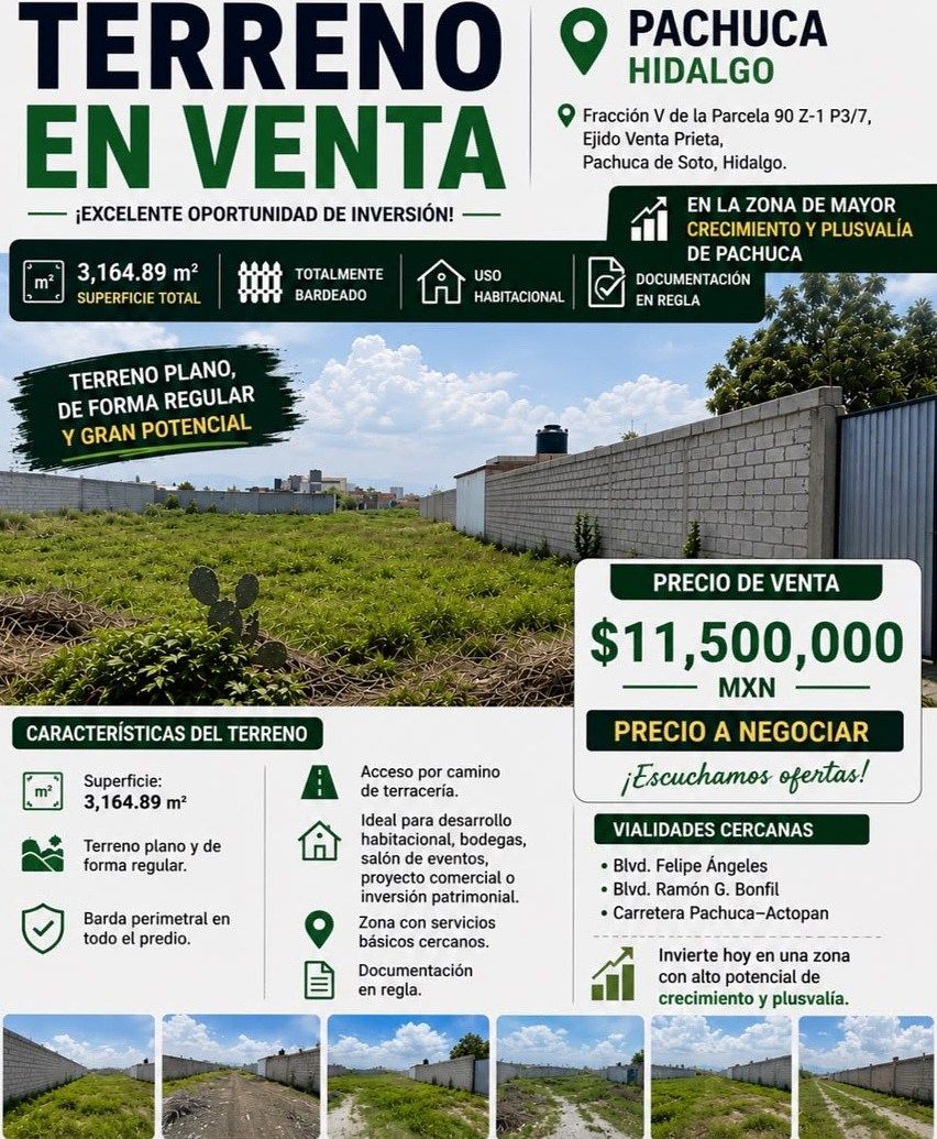 PACHUCA VENDE TERRENO AO LADO DO BLVD. SANTA CATARINA ALTA VALORIZAÇÃO, foto 1 de 16