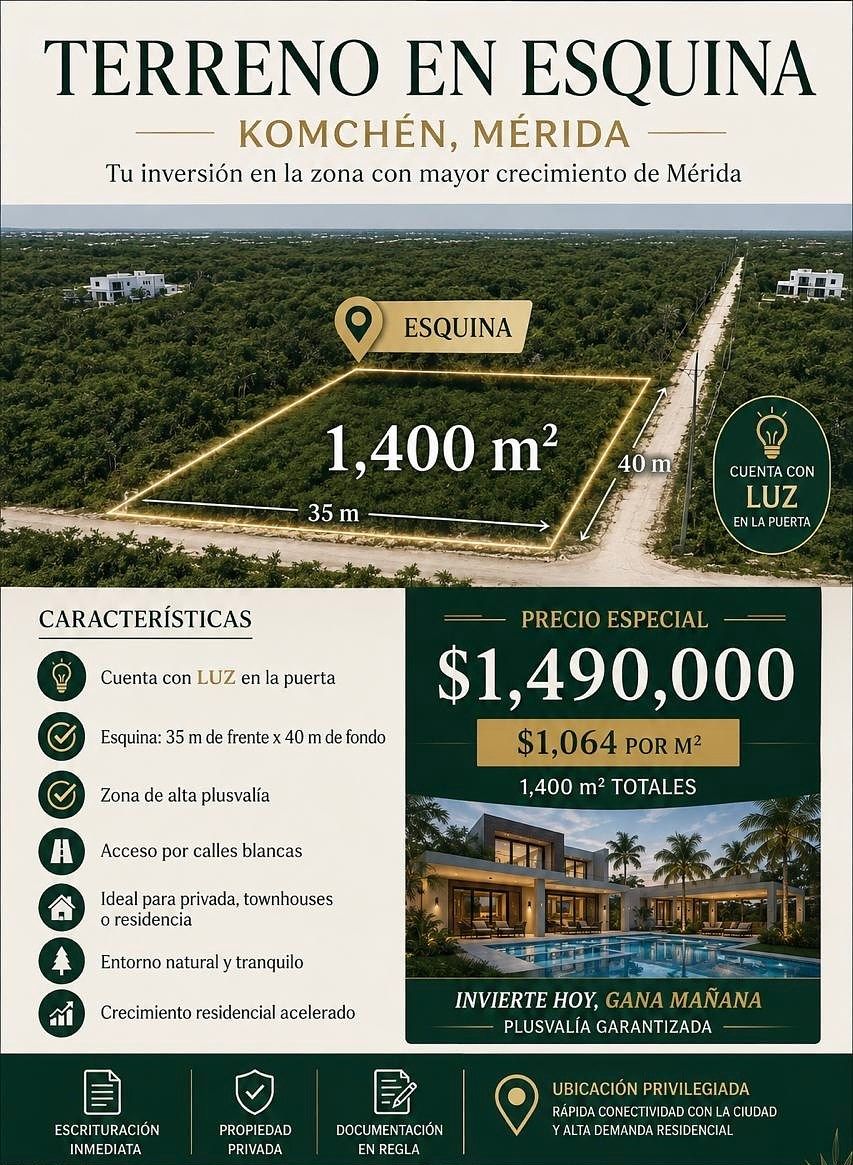 Land for Sale in Komchen, photo 1 of 1