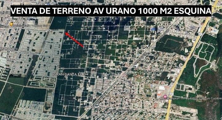 Land on Av. Urano of 1,000 m² Cancún, Quintana Roo, photo 1 of 3