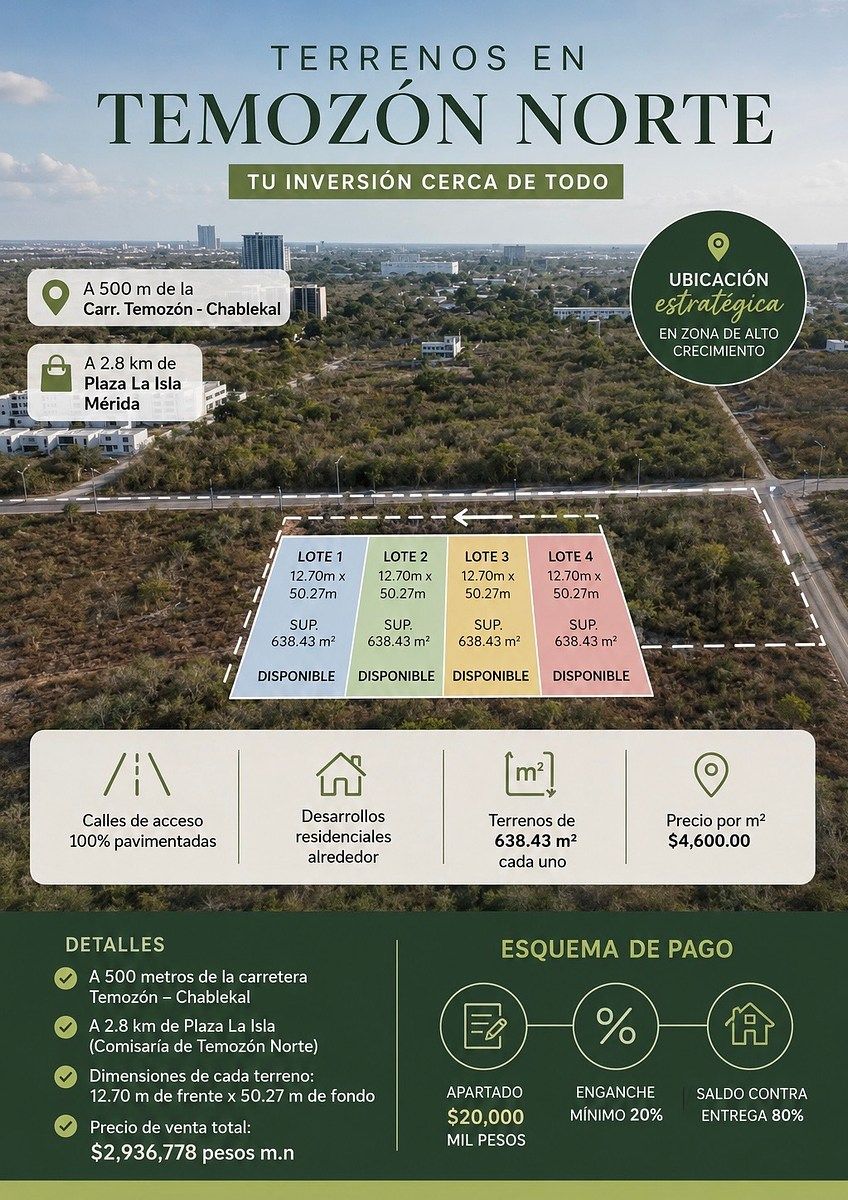 Terrenos en venta en Temozón Norte, foto 1 de 1