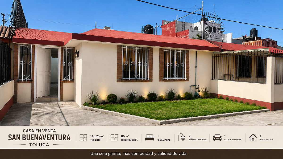 Casa en venta, San Buenaventura Toluca EdoMex., foto 1 de 8