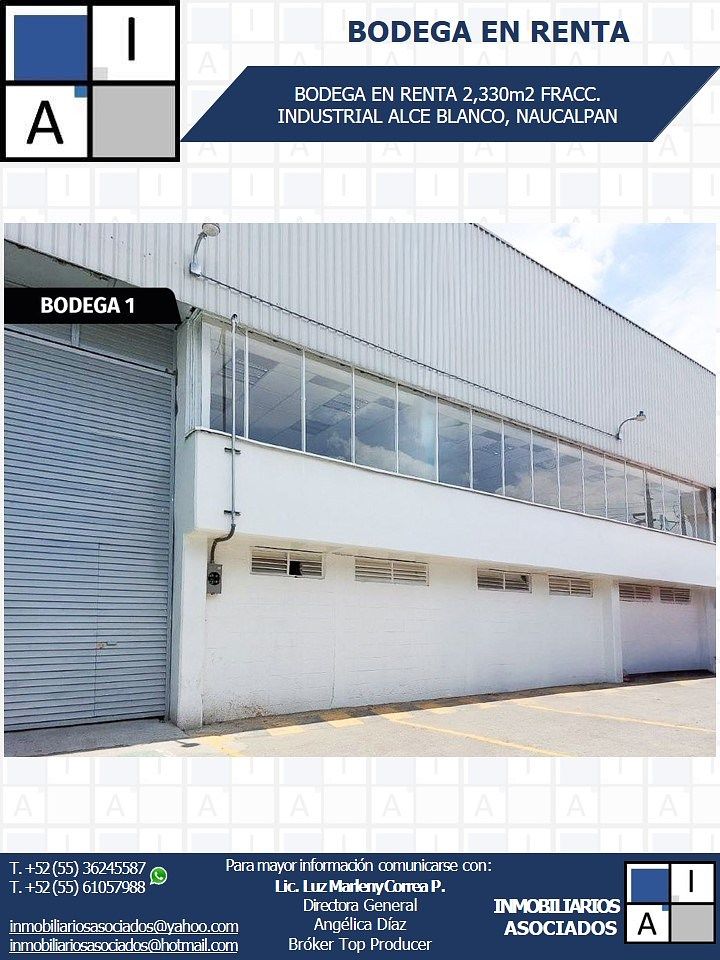 ¡BODEGA EN RENTA! FRACC. INDUSTRIAL ALCE BLANCO, NAUCALPAN, ESTADO DE MEXICO, foto 1 de 5