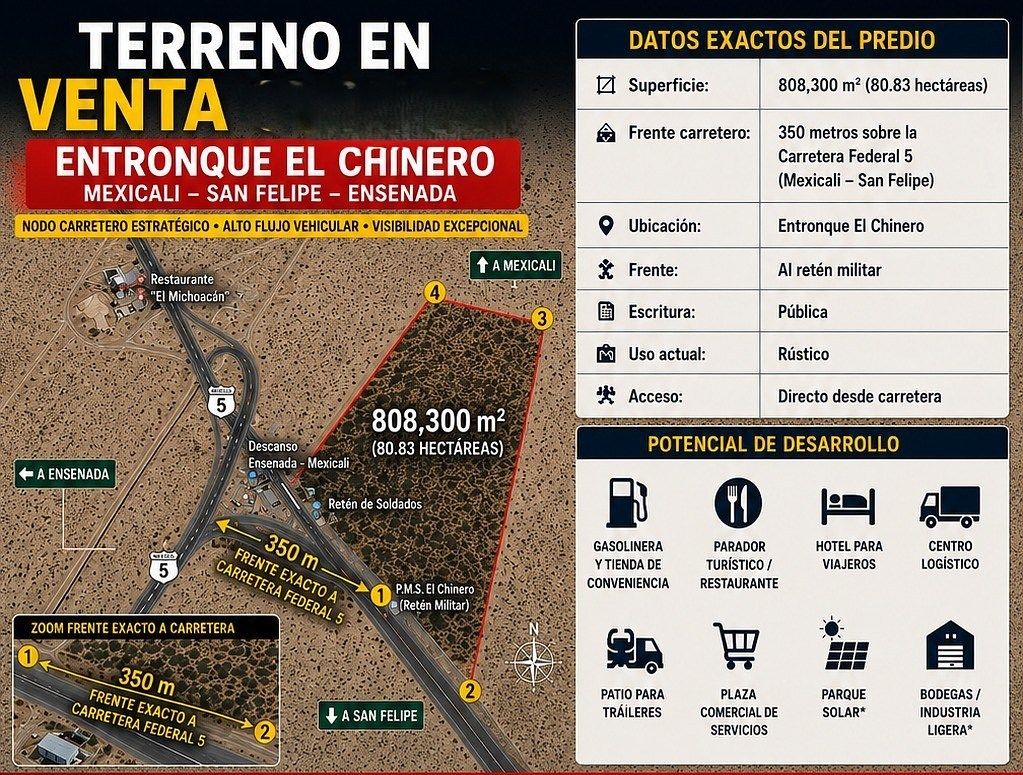 Lote comercial em Rancho del Sol (El Dorado), San Felipe, foto 2 de 8