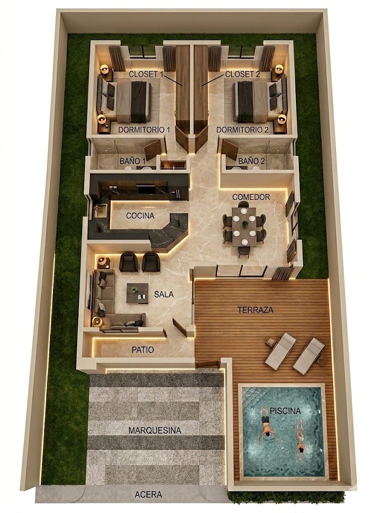 Distribución de la casa, foto 1 de 7