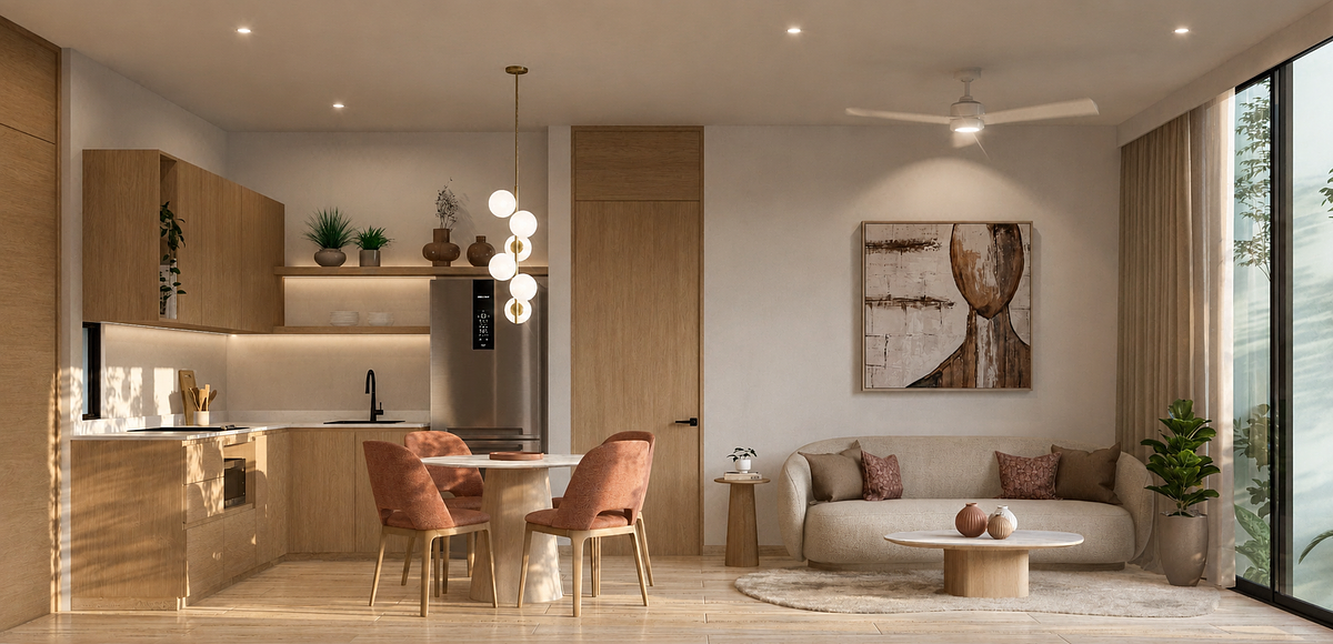 Departamento en Venta de 2 Recámaras en Mina, Temozón Norte Modelo C