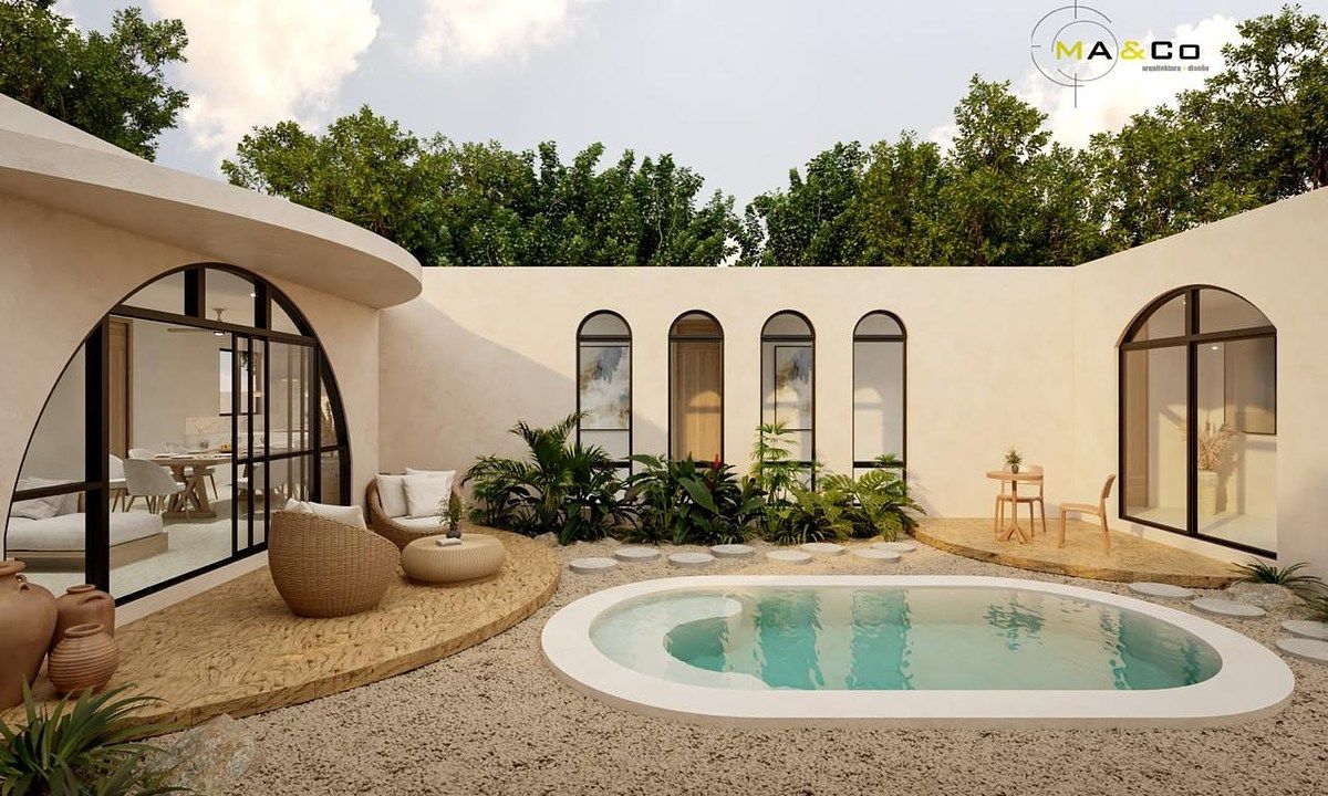 En Preventa, casa nueva de una planta, diseño orgánico y mediterráneo, Mérida, foto 1 de 4