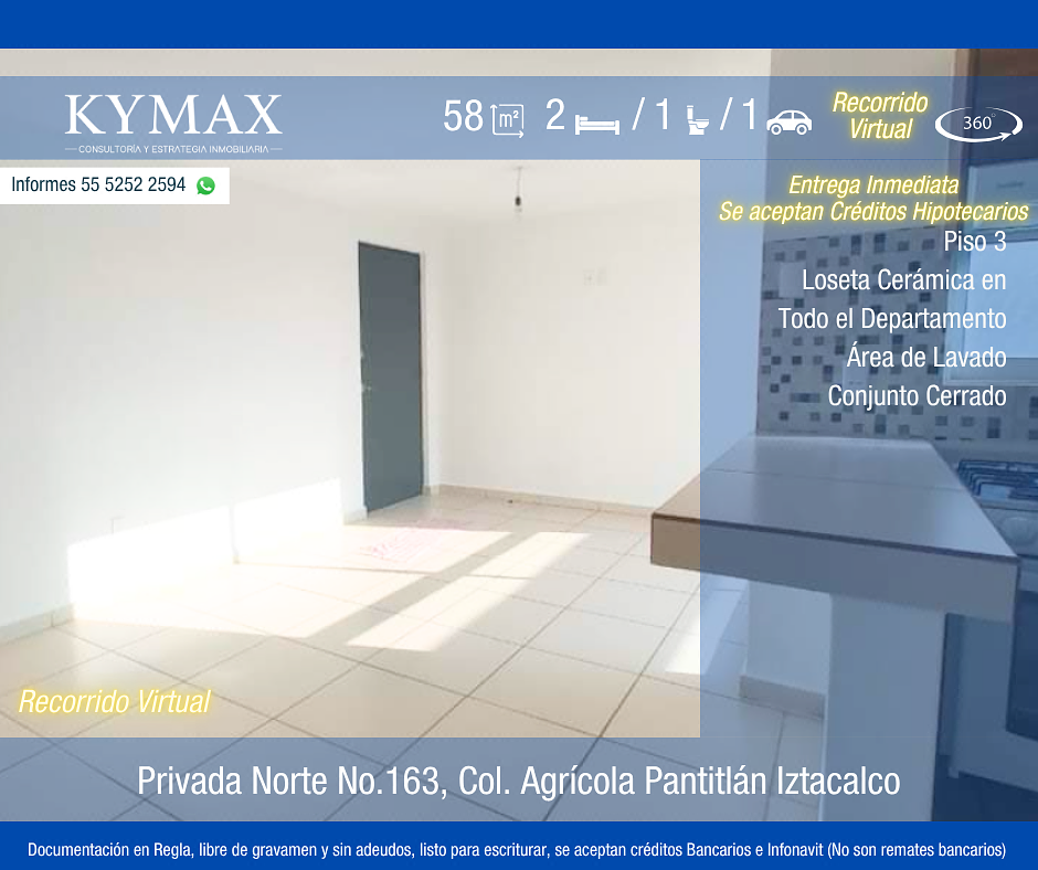 ¡58 m² Rentado hasta 2027 - Ideal para Inversión! 2 Rec + 2 Baños | Iztacalco