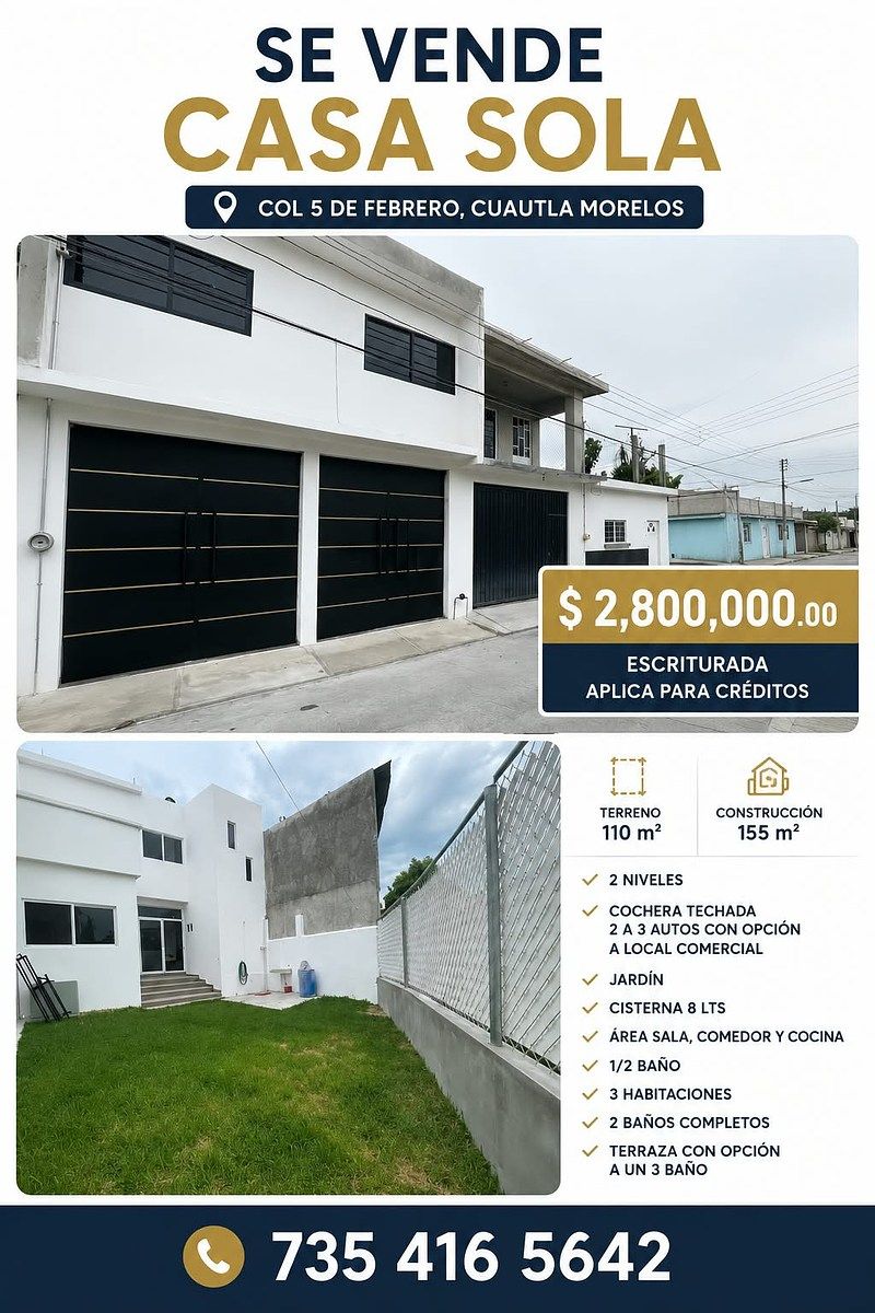 📣💲🏠VENDE-SE CASA SOZINHA EM CUAUTLA MORELOS, foto 1 de 42