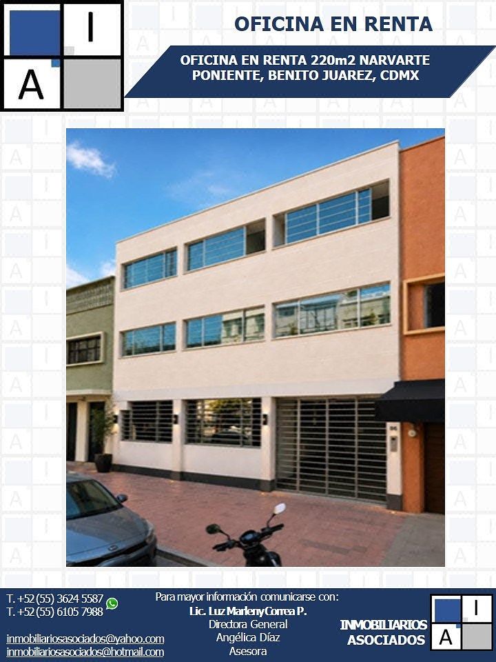 OFFICE FOR RENT! NARVARTE PONIENTE, BENITO JUAREZ, CDMX, photo 1 of 3