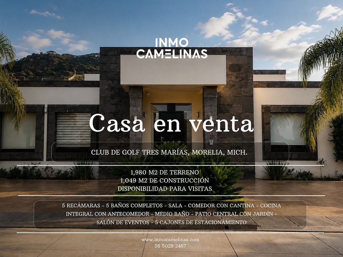 *Casa en Venta en Club de Golf Tres Marías, Tres Marías Morelia, Michoacán, foto 1 de 8