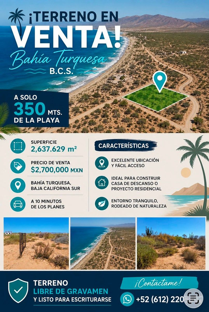 Terreno Bahia Turquesa La Paz, BCS, foto 1 de 6