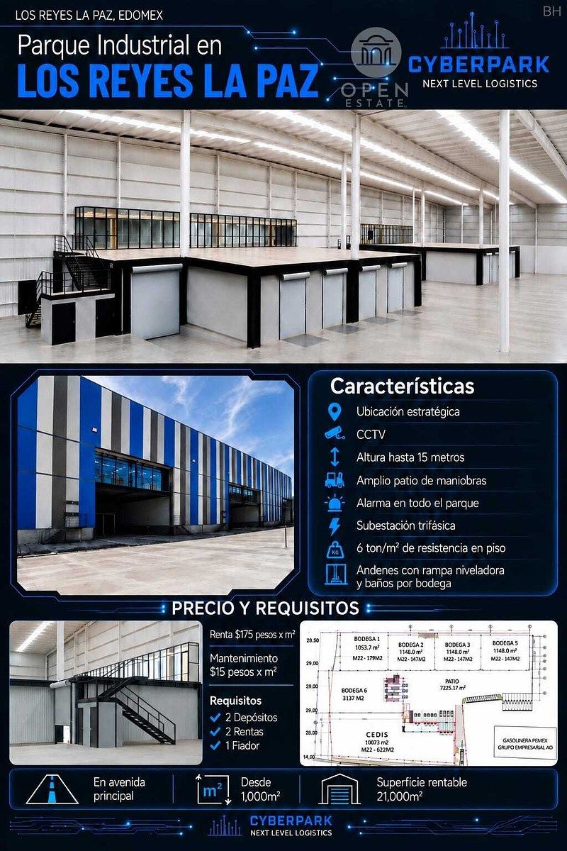 Renta de bodegas, nave industrial, Los Reyes, Estado de México, foto 1 de 3