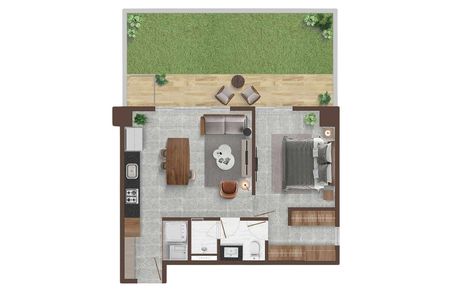1-bedroom townhouse with terrace in ARÉVIA RESIDENCES, Zona Real
