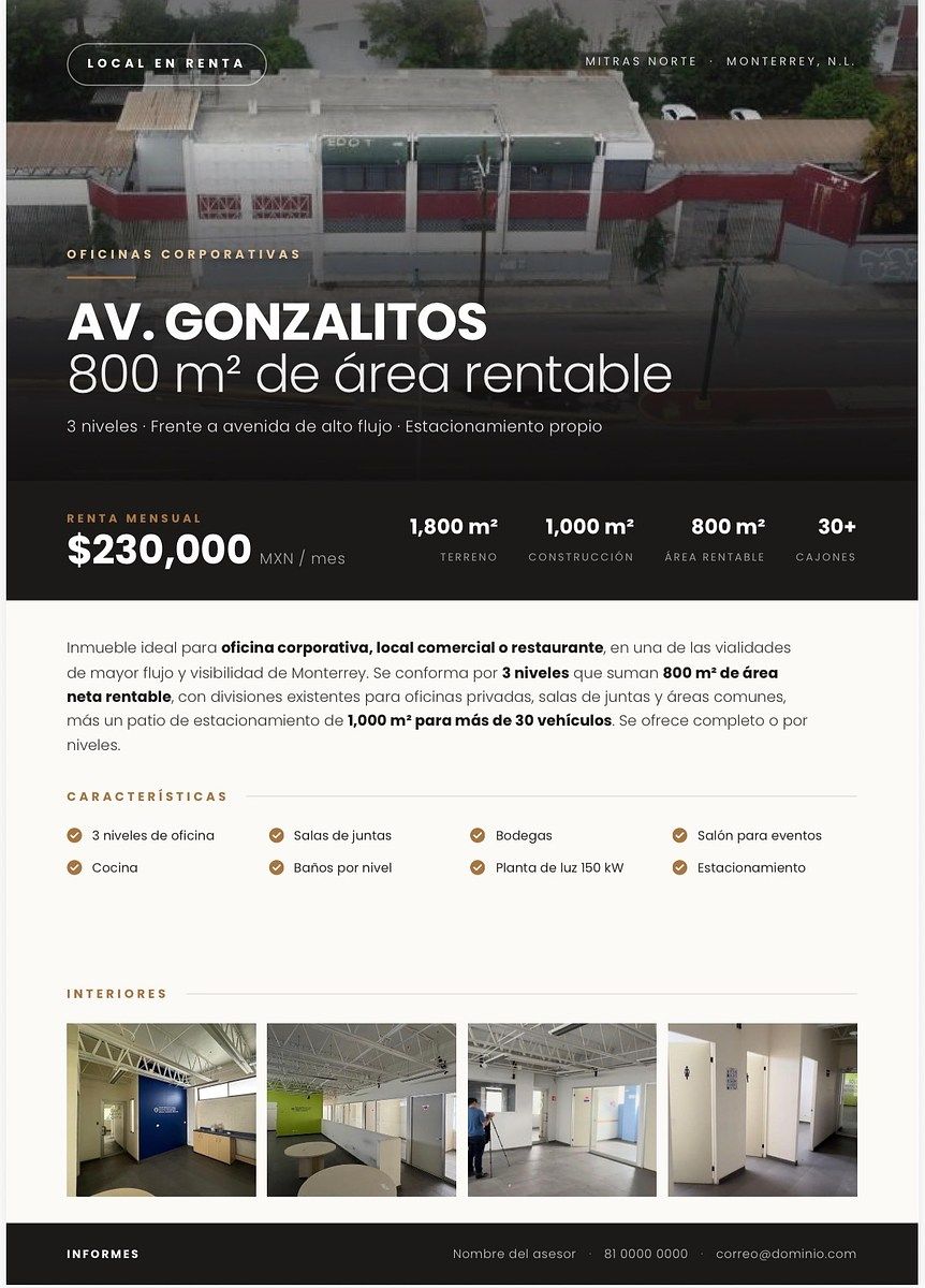 OFICINAS CORPORATIVAS EN RENTA | AV. GONZALITOS, foto 1 de 8