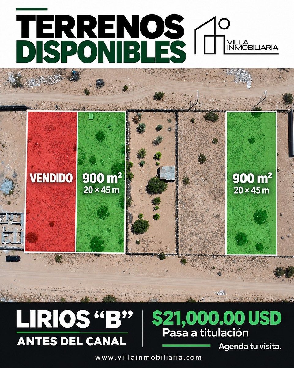 Dos terrenos de 900 m² c/u Ubicados en Av. Lirios "B" entre calle 47 y 48., foto 1 de 1