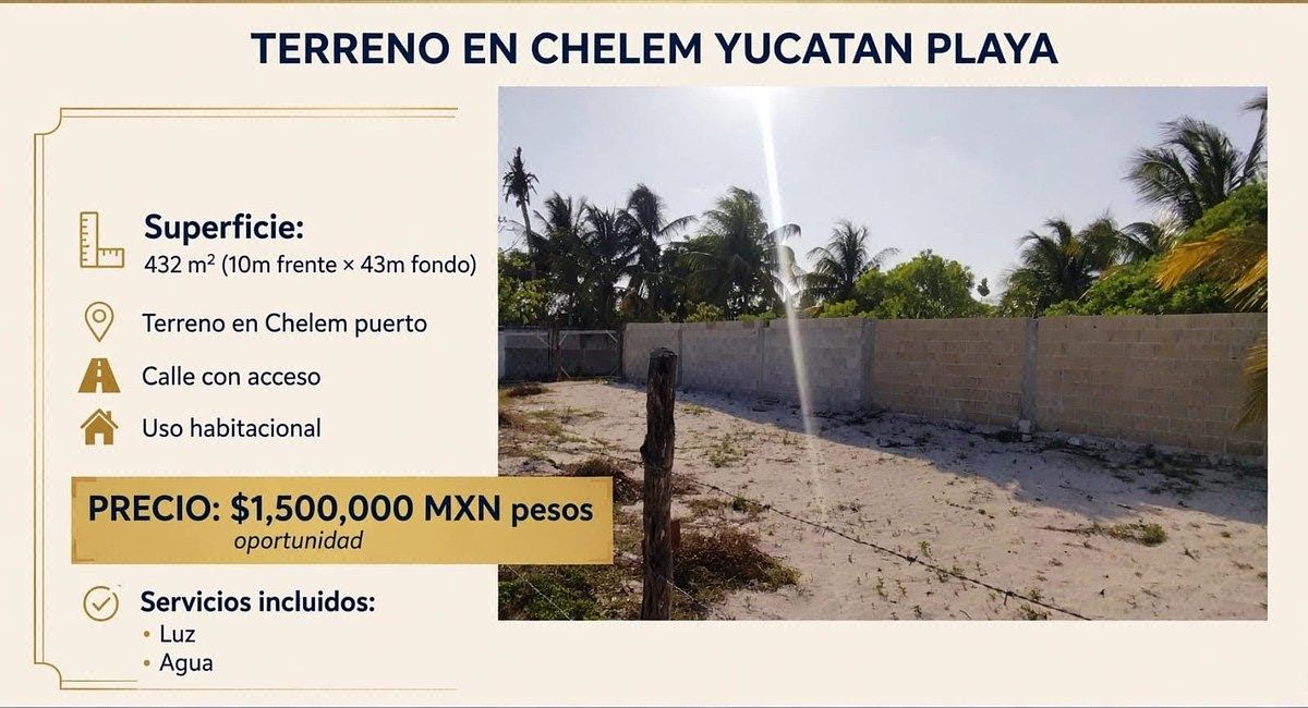 Chelem, datos del terreno, photo 1 of 6