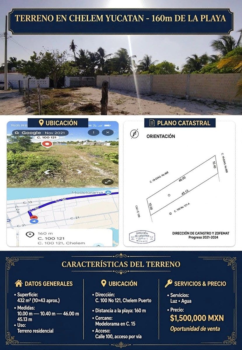 Chelem, datos del terreno, photo 2 of 6
