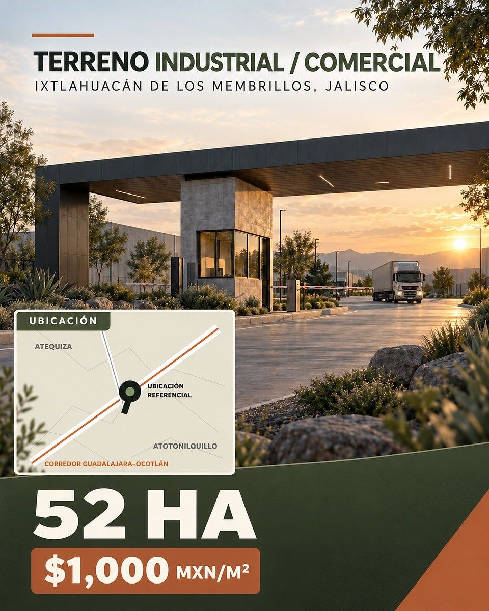 Terreno Industrial à Venda em Ixtlahuacán de los Membrillos, próximo a Atequiza, foto 1 de 5