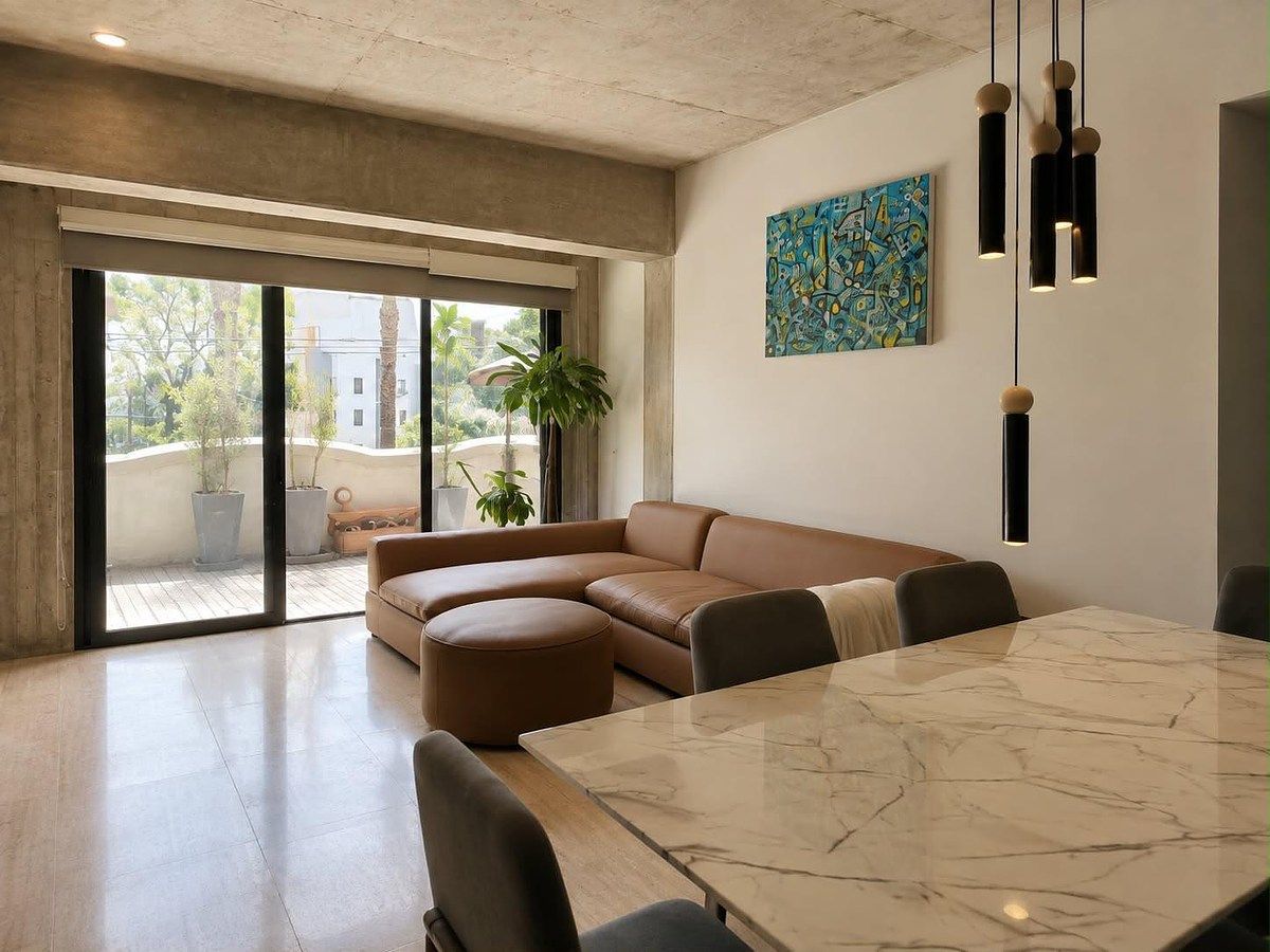 Departamento amueblado con terraza en casa catalogada, Roma Norte